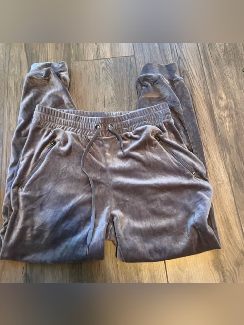 French laundry joggers sweatpants with zippered pockets velour.